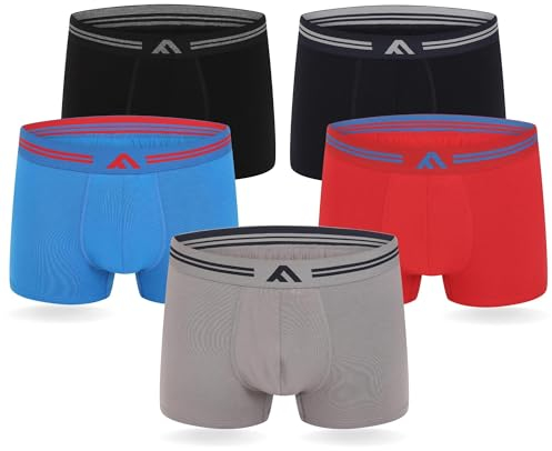 FM London Mens Super Soft Bamboo (5-pack) Boxer Shorts, Light Assorted, S UK
