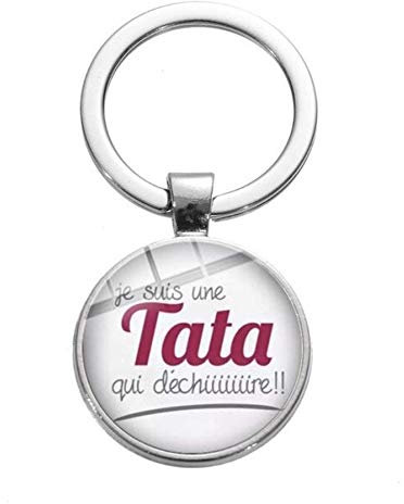 WAY2BB - Porte-clés blanc Je suis une tata qui déchire - annonce grossesse - anniversaire - Noël