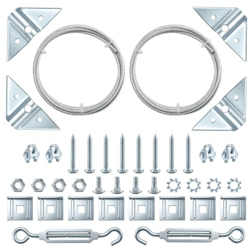 Home Master Hardware 2 Pack Anti-Sag Gate Kit Zinc Plated Steel - Turnbuckles, Hooks, Heavy Cables, Screws