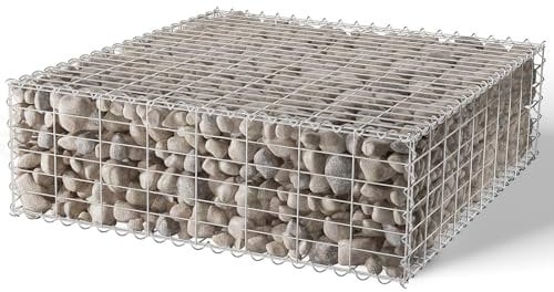 DKIEI Gabion Baskets Gabion Stones Gabion Wire Mesh Gabion Cages Retaining Wall Garden Wire Pot Cage Fence Privacy Diameter-4 mm Mesh, 100x95x30CM