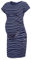Smallshow Robe de Maternité à Manches Courtes pour Femmes Vêtements de Grossesse Froncés,Navy Stripe,L