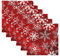 Weihnachtsservietten, Polyester Stoffservietten, waschbar, wiederverwendbar, Motiv Schneeflocken, Rot, 6 Stück