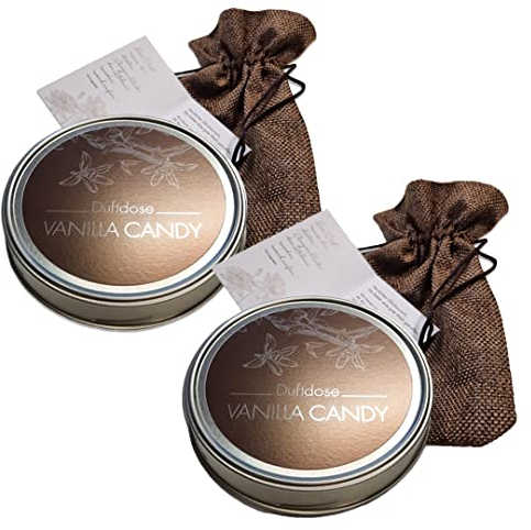 KK Raumduft aus der Dose | Duftgel - Made in Germany | 2 x Duftdose Vanilla Candy à 70 g | Attraktives Geschenkset | Einzeln im Jutesäckchen verpackt |