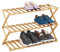 Relaxdays faltbares Schuhregal, 3 Ebenen, 9 Paar Schuhe, Zuhause & Camping, Bambus Schuhständer, HBT: 46x67x26 cm, Natur, 46 x 67 x 26 cm