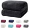 Buymax Flauschige Kuscheldecke 150x200 cm Fleecedecke Super Flausch 771 Gramm Überwurf Sofadecke Tagesdecke Wohndecke Wohnzimmerdecke Sofaüberwurf Uni Einfarbig, Farbe Schwarz