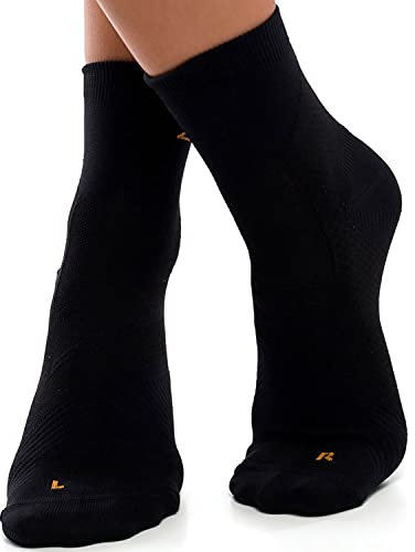 ZaTech Plantarfasziitis Socke, Kompression Socken. Ferse, Knöchel und Fußgewölbe Unterstützung (Schwarz, L, 41-43)