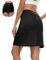 Soneven Wanderrock Damen mit Innenhose Hosenrock Kurz 2 in 1 Skort Damen Knielang Tennisröcke Sport mit Taschen und Verstellbare Kordelzug Mini Rock Schwarz L