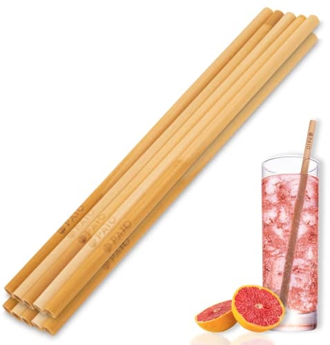 PAIO® Trinkhalme aus Schilf für alle Getränke I XL-Set für Party & Gastro I Alternative Strohhalme ohne Plastik I Wiederverwendbar - Nachhaltig - Umweltfreundlich (Drink: Ø 7mm / Länge 20cm)