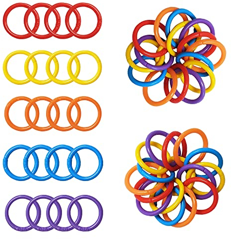 CIOUYAOS 150 STÜCKE Binder Ringe Kunststoff, DIY Mehrfarbige Karteikarten Ring, Buchbinderinge für Flashkarten, Ringordner, Karteikarten, Schlüsselanhänger und Notizbuch, Fotoalbum (5 Farben)