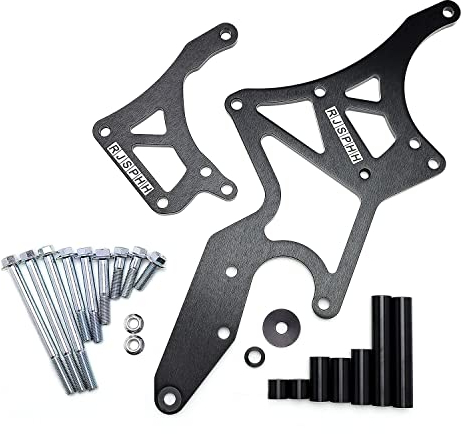 LS Motor Serpentine Halterung Lichtmaschine & Servolenkungspumpe Swap Umbau für Chevrolet LS1 LS2 LS3 LS6 LS7 Motoren, 4,8 l, 5,3 l, 6,0 l, 6,2 l LKW & SUV Motoren (schwarz)