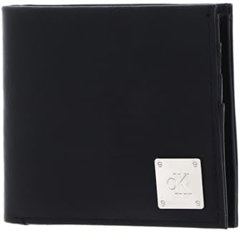 Calvin Klein Cuir Porte-Monnaie CKJ Mono Plaque Bifold W/Coin Black Noir