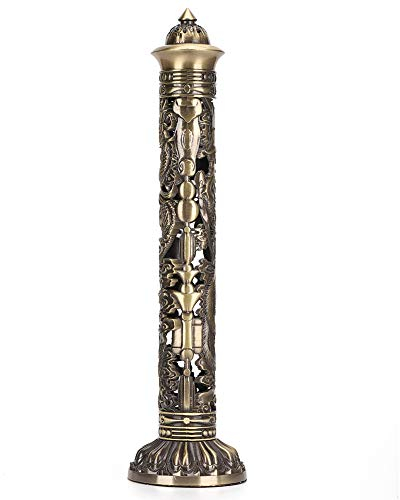 GOTOTOP Räucherstäbchen, tragbarer Räucherstäbchenhalter, bronzefarbener Drache, Phönix, Relief, Ornamente, Teestube, Dekoration, vertikaler Räucherstäbchenhalter für Heimdekoration, Geburtstag