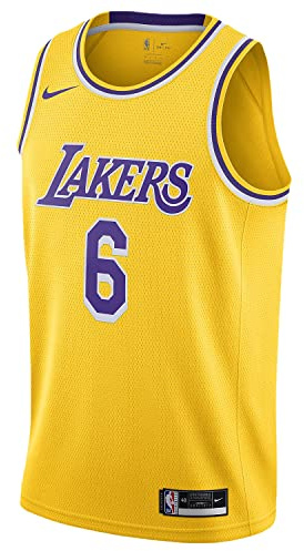 Nike Los Angeles Lakers Lebron James 2021/22 Icon Trikot für Herren, Gold, L