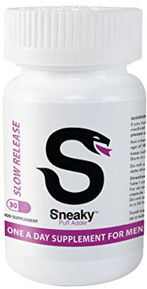 Sneaky Puff Adder | 30 Capsules | One a Day Slow-Release | Food Supplement Designed for Men | Men's Health | Wellbeing and X Drive | Buy with Confidence |