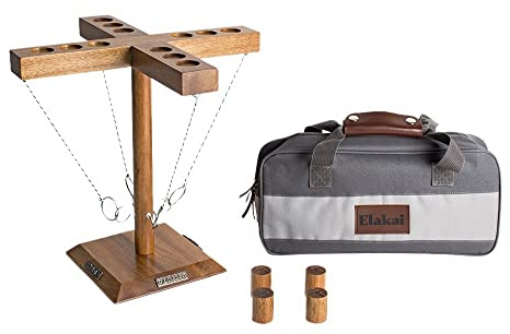 Elakai Outdoor Games for Adults and Family Premium Carry Bag Included 4 Player Hook and Ring