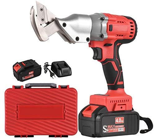 21 V bürstenlose Mini-Akku-Blechschere, 4,0 Ah, wiederaufladbarer Li-Ionen-Akku, elektrische Schere, Blechschere, Schere, stufenlose Geschwindigkeitsregulierung, 320 nm, tragbares Elektrowerkzeug zum