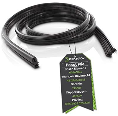 DEKAROX Türdichtung Dichtgummi 1,8m dreiseitig für Bosch Siemens 00263096 263096 für Spülmaschine Geschirrspüler wie Avantixx Logixx Classixx Maxx iQ100 iQ300 iQ500 iQ700 iQ800 Extraklasse