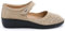 GRÜNLAND Nesi, Ballerina Comfort in Nabuk con Chiusura in Velcro, Suola Sagomata, Soletta Rimovibile in Sughero e Pelle e Zeppa di 4 cm. Donna, Corda, 40 EU