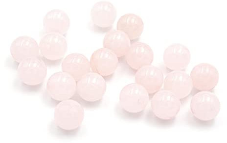 Vintageparts Rose Quartz Beads, 6 mm, Pack of 20 for Jewellery Making, Threading Beads for Adults, Rose Quartz Bracelet/Necklace Making Yourself