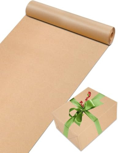 Weihnachtspapier Braun Kraftpapierrolle 44cm x 30M, Toypopor 100gsm Geschenkpapier Weihnachten,Weihnachtspapier Kraftpapier für Verpackung Post Pakete