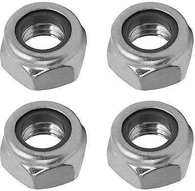 QUARKZMAN M8 x 1.25mm Sechskant Schloss Mutter x 4Stk 304 Edelstahl Linke Hand Gewinde Schloss Eingesteckt Sechskant Mutter Verschlüsse für Maschinen Befestigung [Silber Ton]