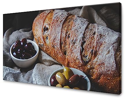 GP TONER Kunstdruck Wanddekoration modern Wandbilder Leinwanddruck Küchenbrot 50x40 cm