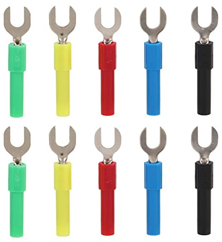 Terminali Elettrici Affidabili (10 Pezzi), Pilipane Connettori a Forcella Durevoli in PVC E Ottone,