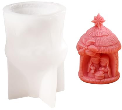WANDIC Stampo in Silicone per presepe di Gesù, 1 Pezzo Squisito Stampo in Resina epossidica per la Decorazione della casa
