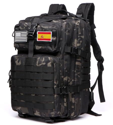 GUJOIN Mochila Tática 50 Litros con Sistema Molle - Gran Capacidad Militar Impermeable para Emergencias de 3 Días Caza Senderismo y Acampadas - Mochila para Actividades al Aire Libre