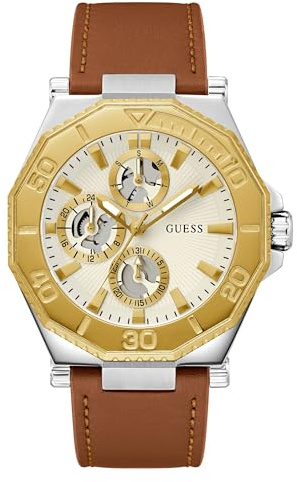GUESS Herren Uhr Armbanduhr Prime GW0704G1 Leder