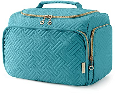 BAGSMART Reise-Kulturbeutel, Große Weit Offene Reisetasche für Toilettenartikel, Make-up, Kosmetiktasche mit Griff, Blau