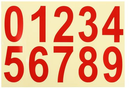 PATIKIL 3 Inch Mailbox Numbers for Outside, Self Adhesive Reflective Mailbox Number Sticker Die Cut Decal Number with Sticky Tab for Apartment House, Red