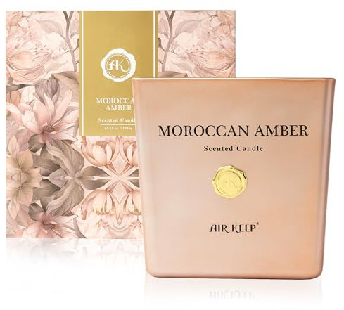 Airkeep Extra große Duftkerze 1300g, Morrocan Amber Kerze mit Brenndauer bis zu 320 Stunden, natürliche Wachskerze für zu Hause, Geschenke Kerze für Frauen Männer