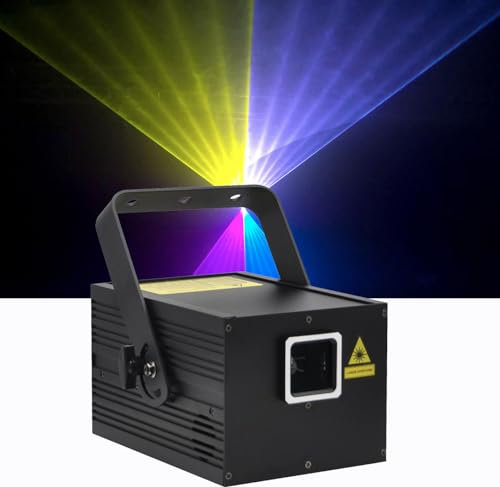 wonsung DJ Lights Beam Effect 3W RGB Full Color Light 3D Animation Patterns 3000MW Scanner Stage ILDA Lights DMX512 & Strobe Party Lights for Disco Karaoke Christmas Club Birthday Bar-1 Pack, LA-03