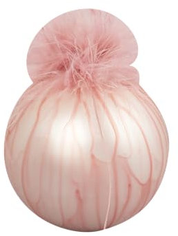 Adornos para árbol de Navidad de cristal con plumas rosas y blancas (rosa)