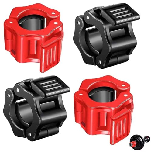 Morsetti per Bilanciere, Bilanciere Morsetto Collare, Collari Bilancieri, 4PC Chiusura per Bilanciere, Chiusure per Manubri, Morsetto Sollevamento Pesi, Morsetti da Bilanciere con Sgancio Rapido 25mm