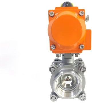 1 Stück 4 Zoll pneumatischer Kugelhahn aus Edelstahl mit Innengewinde, doppeltwirkend, dreiteilig, pneumatischer Schnellverschluss-Kugelhahn