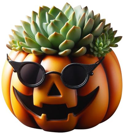 Pots de fleurs décoratifs pour Halloween | Pot de fleurs décoratif avec visage | Pot de fleurs de citrouille d'Halloween | Décoration d'automne, vase citrouille, citrouille, pot de citrouille (B)