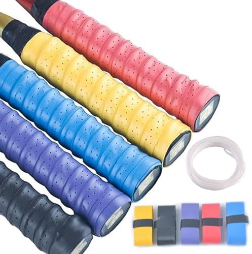 SSKHE 5 PCS Non-Slip Racquet Grip Tennis, Colorful Tennis Griffband, Soft Griffband Badmintonschläger