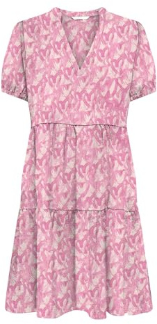 ONLY Onlnova Life Vis Thea Sleeve Dress AOP, Rose Vif, M Femmes