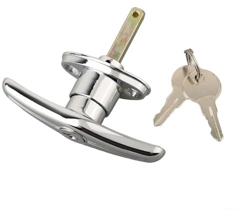 Aprilsunnyzone Kit de serrure de porte de garage avec poignée croisée en T pour garage, abri de jardin, kit de quincaillerie étanche pour porte d'abri de jardin