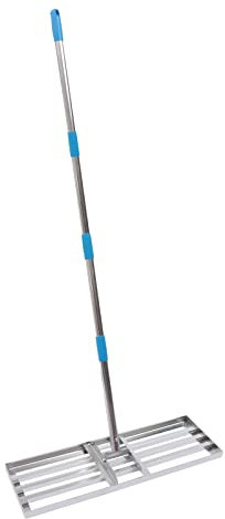 Gardena Rechen Laubrechen Gardena Gartengeräte Harke Gardena Stiel Lawn-Level-Tool mit verstellbarem Griff für Rasenausgleich und Düngerverteilung, 30x10cm Rechenfläche