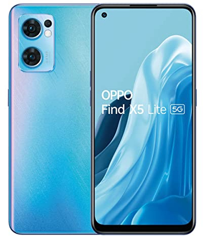OPPO Find X5 Lite 5G - Smartphone 256GB, 8GB RAM, Dual SIM, Pantalla 6,43”, Cámara 64MP+8MP+2MP, Vídeo 4K, Batería 4500mAh, Carga Rápida 65W – Azul (Reacondicionado)