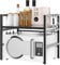 Carbon Steel Microwave Shelf – 2-Tier Expandable Rack (40-60cm ) Air Fryer Shelf Stand, 10cm Height Adjustable Microwave Oven Rack, 25KG Capacity, 4 Adjustable Feet Pot Pan Grill Storage Racks