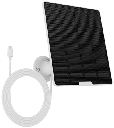 5W Type-C Panneau solaire, étanche IP65, panneau solaire à économie d'énergie avec câble de 3 mètres, adapté aux caméras de sécurité alimentées par batterie