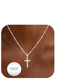 Avotto Cross Necklace for Women 925 Sterling Silver Necklace Women Ladies Silver Cross Chain Necklaces Gifts