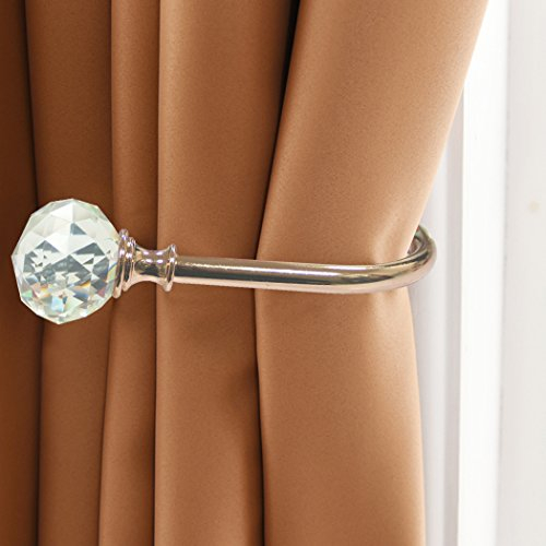 PHOEWON® Vorhang Raffhalter Kristall GardinenhalterVorhang Holdbacks Metall Raffhalters, Raffbügel für Vorhang -2 Pack (Gold)