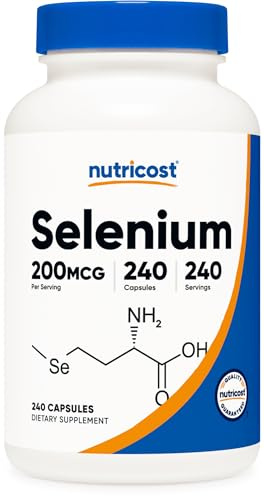 Nutricost Selenium 200mcg, 240 Vegetarian Capsules, Non-GMO, Gluten Free L-Selenomethionine