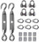 TooTaci kit Tendeur Cable Inox pour 3mm Câble Métallique,2 Pièces M6 Tendeurs, 4 Pièces Serre Cable Inox 3mm, 6 Pièces M3 Cosses de Câble, 8 Pièces M3 Manchons de câble en Aluminium