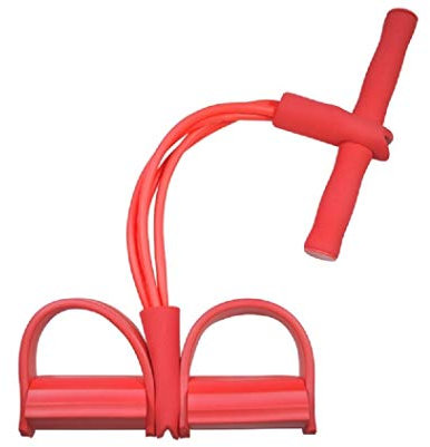 ZXJOY Körpermitte & Bauch Trainer, Ruderschlauch, Shape-Up Trainer, Zugseil, Fitness-Ausrüstung, Boot, Rudern, Bauchmuskel, Training, Erweiterung, Unisex, rot